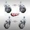 Service Caster 4 Inch SS Thermoplastic Rubber Swivel 1/2 Inch Threaded Stem Caster Brakes, 2PK SCC-SSTS20S414-TPRB-121315-2-TLB-2 - alternate 1